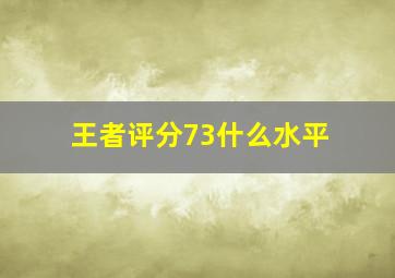 王者评分73什么水平