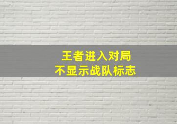 王者进入对局不显示战队标志