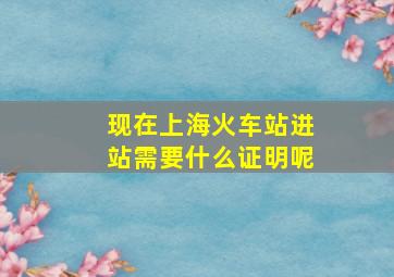 现在上海火车站进站需要什么证明呢