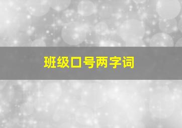 班级口号两字词