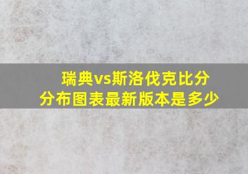 瑞典vs斯洛伐克比分分布图表最新版本是多少