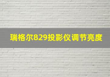 瑞格尔829投影仪调节亮度