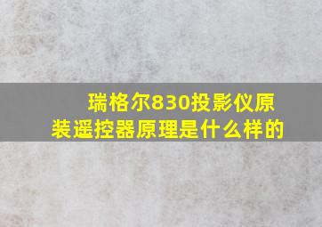 瑞格尔830投影仪原装遥控器原理是什么样的