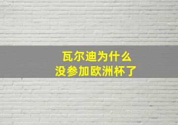 瓦尔迪为什么没参加欧洲杯了