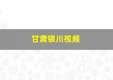 甘肃银川视频