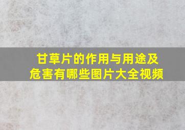 甘草片的作用与用途及危害有哪些图片大全视频