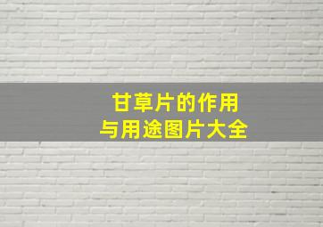 甘草片的作用与用途图片大全