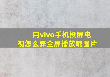 用vivo手机投屏电视怎么弄全屏播放呢图片