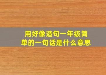 用好像造句一年级简单的一句话是什么意思