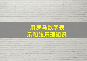 用罗马数字表示和弦乐理知识