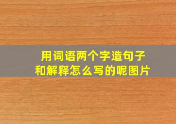 用词语两个字造句子和解释怎么写的呢图片