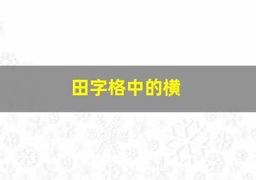 田字格中的横