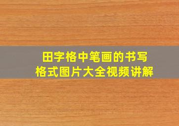 田字格中笔画的书写格式图片大全视频讲解