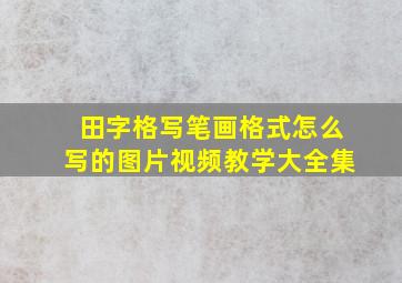 田字格写笔画格式怎么写的图片视频教学大全集