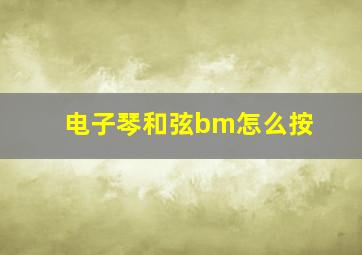 电子琴和弦bm怎么按