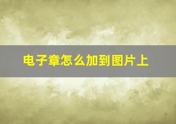 电子章怎么加到图片上