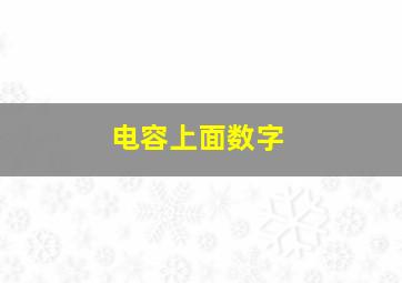 电容上面数字