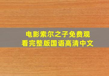 电影索尔之子免费观看完整版国语高清中文