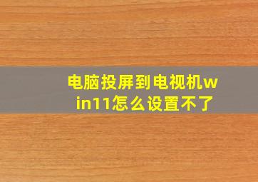 电脑投屏到电视机win11怎么设置不了