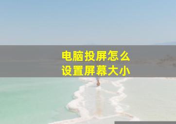 电脑投屏怎么设置屏幕大小