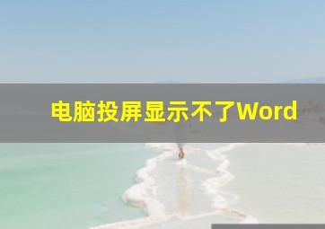 电脑投屏显示不了Word