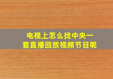 电视上怎么找中央一套直播回放视频节目呢