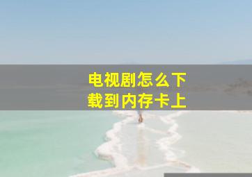 电视剧怎么下载到内存卡上