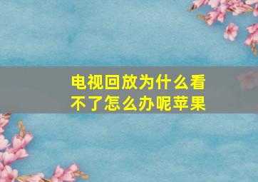 电视回放为什么看不了怎么办呢苹果