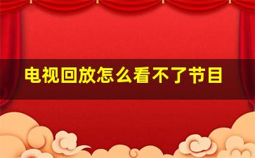 电视回放怎么看不了节目