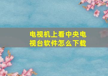 电视机上看中央电视台软件怎么下载