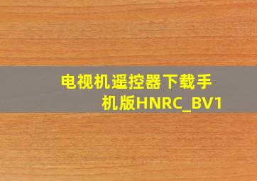 电视机遥控器下载手机版HNRC_BV1