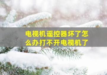 电视机遥控器坏了怎么办打不开电视机了