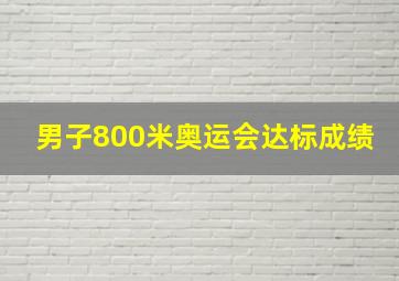 男子800米奥运会达标成绩