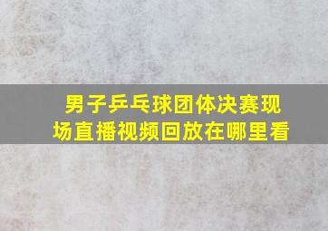 男子乒乓球团体决赛现场直播视频回放在哪里看