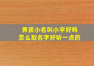 男孩小名叫小宇好吗怎么取名字好听一点的