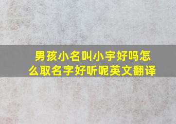 男孩小名叫小宇好吗怎么取名字好听呢英文翻译