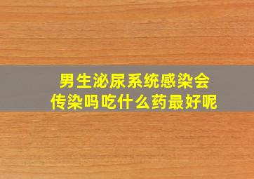 男生泌尿系统感染会传染吗吃什么药最好呢