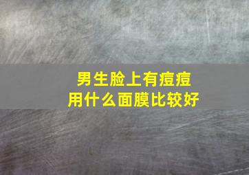 男生脸上有痘痘用什么面膜比较好