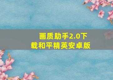 画质助手2.0下载和平精英安卓版