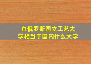 白俄罗斯国立工艺大学相当于国内什么大学