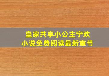 皇家共享小公主宁欢小说免费阅读最新章节