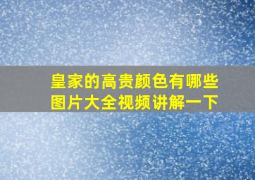 皇家的高贵颜色有哪些图片大全视频讲解一下