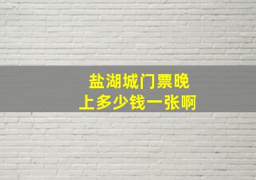 盐湖城门票晚上多少钱一张啊