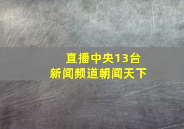 直播中央13台新闻频道朝闻天下