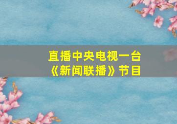 直播中央电视一台《新闻联播》节目