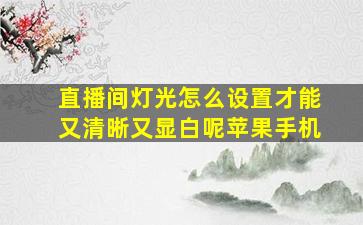 直播间灯光怎么设置才能又清晰又显白呢苹果手机