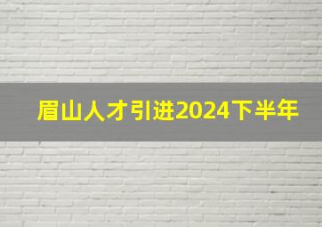 眉山人才引进2024下半年