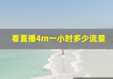 看直播4m一小时多少流量