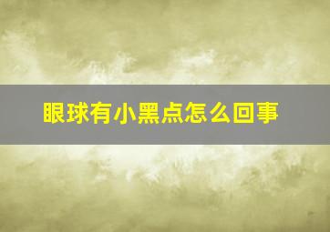 眼球有小黑点怎么回事