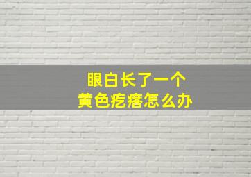 眼白长了一个黄色疙瘩怎么办